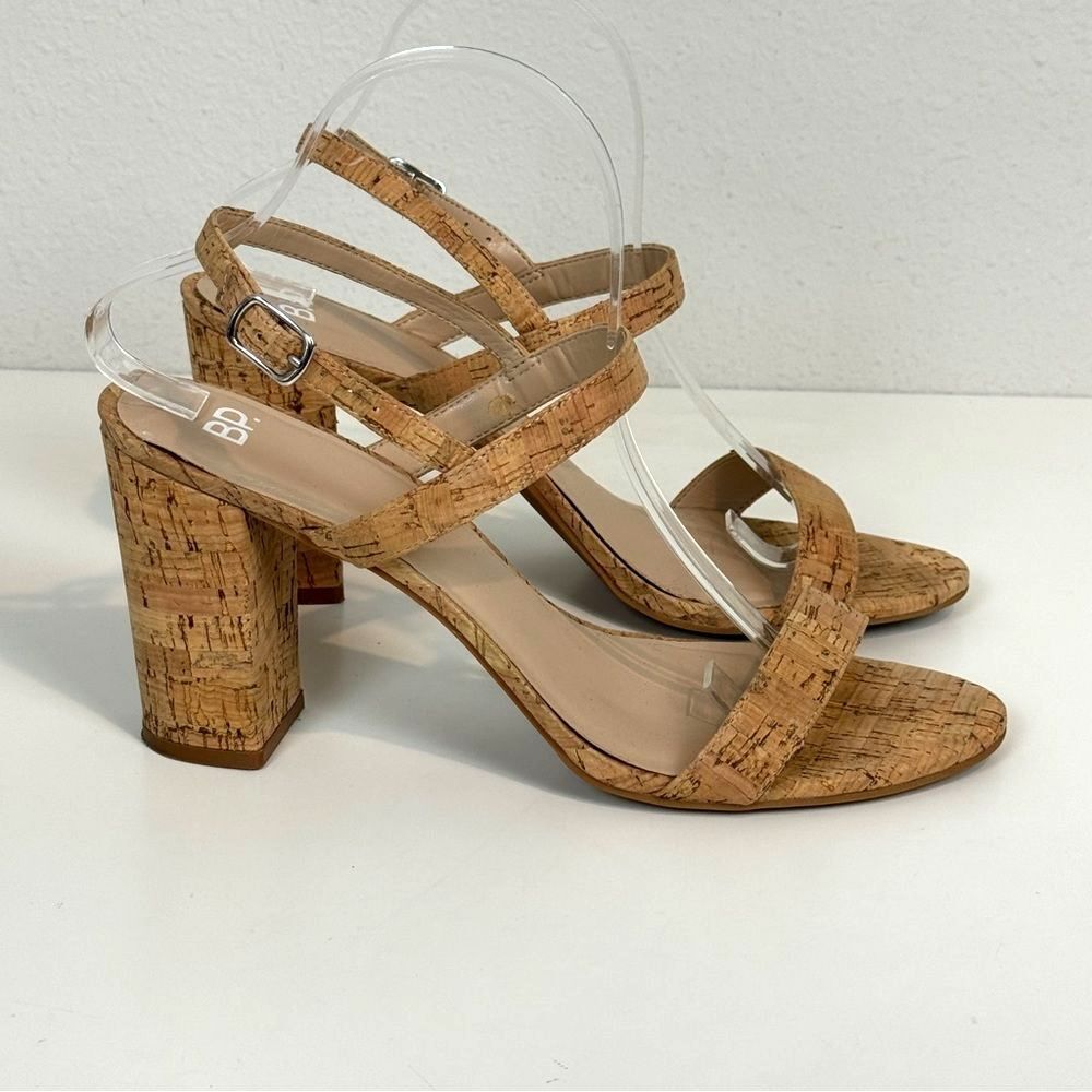 BP Lula Block Heel Cork Slingback Block Heel Sandal 10